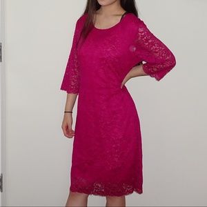Lace Knee Length Long Sleeved Modest Dress
